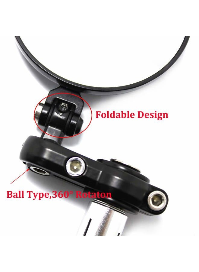 Rich Choices Universal CNC Motorcycle Foldable 7/8" Handle Bar End Mirrors Rearview Side Round compatible with Cafe Racer Street Bike Dirt Bike Chopper - Image 3
