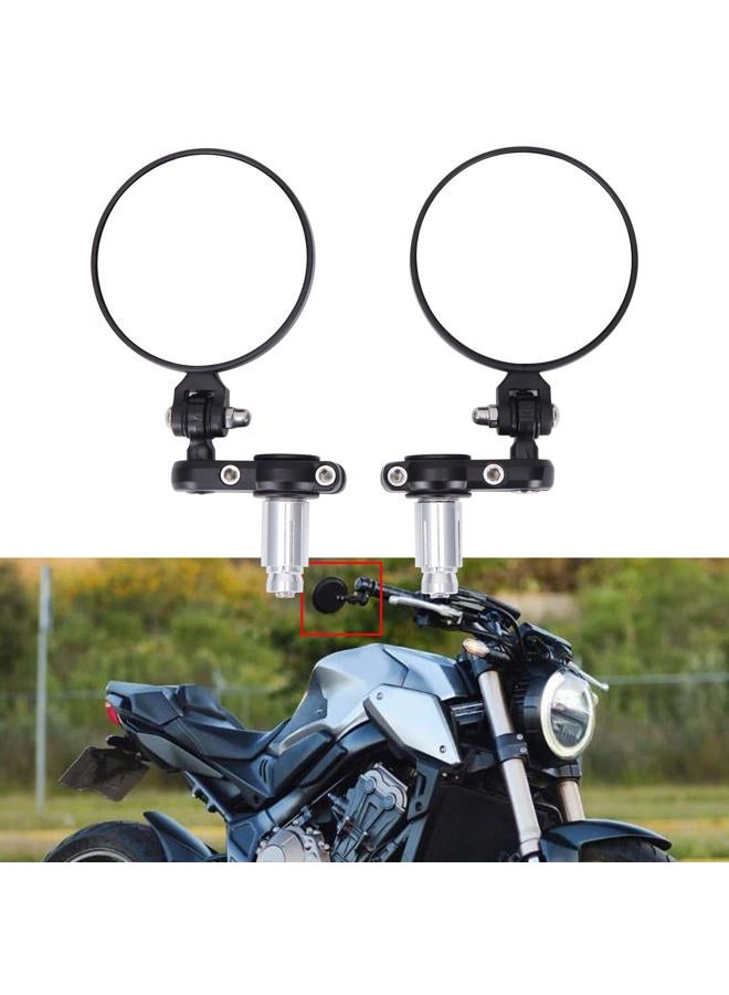 Rich Choices Universal CNC Motorcycle Foldable 7/8" Handle Bar End Mirrors Rearview Side Round compatible with Cafe Racer Street Bike Dirt Bike Chopper - Image 2