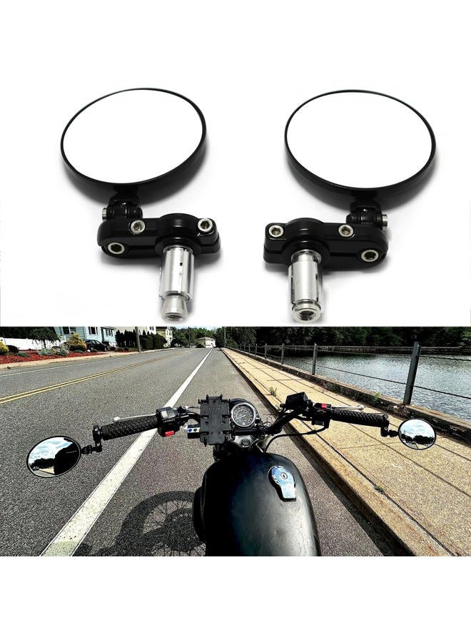 Rich Choices Universal CNC Motorcycle Foldable 7/8" Handle Bar End Mirrors Rearview Side Round compatible with Cafe Racer Street Bike Dirt Bike Chopper - Image 5