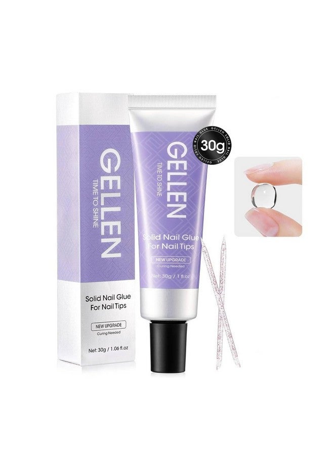 Gellen Solid Nail Glue Gel For Press On Nails, 30G Upgraded Gel Nail Glue For Acrylic Nails,Clear 3D Sculpture Gel Super Strong Solid Nail Glue Gel For Gel Tips Uv/Led Lamp Cured - Image 1