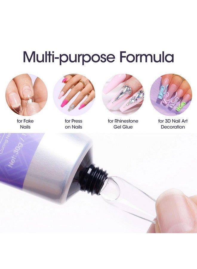 Gellen Solid Nail Glue Gel For Press On Nails, 30G Upgraded Gel Nail Glue For Acrylic Nails,Clear 3D Sculpture Gel Super Strong Solid Nail Glue Gel For Gel Tips Uv/Led Lamp Cured - Image 3