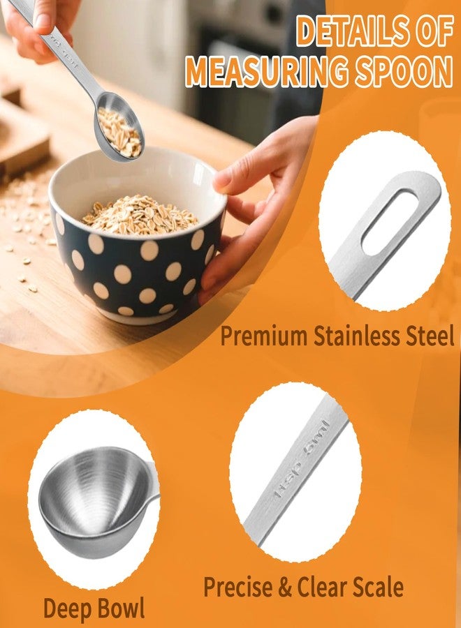 MCSDFN 3 Pcs Stainless Steel Measuring Spoons - 5ml/1 Tsp Short Handle Scoops for Baking, Liquid Ingredients & Tea, Soup & Kitchen Cooking - Image 4