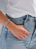 شيروتي 1881 Iconic Cable Wire Triple Tour Silver Bracelet For Women