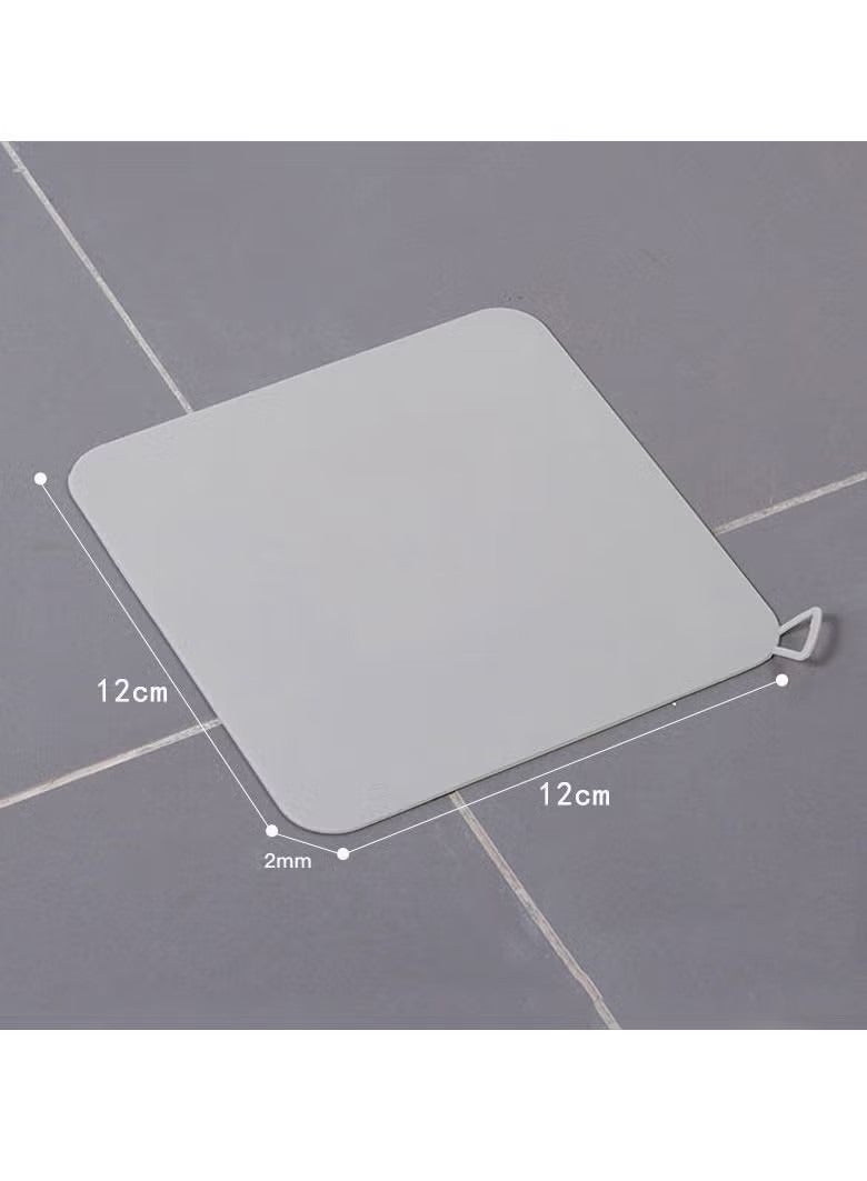 4 Pcs Drain Cover, Bathroom Drain Plugs Tub Stopper Sewer Drain Cover Mat Silicone Deodorant Pad Shower Drain Stopper Floor Drain Anti-odor Pad Mat (12cm*12cm) - Image 2