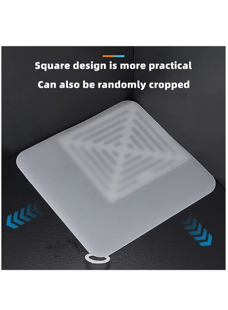 4 Pcs Drain Cover, Bathroom Drain Plugs Tub Stopper Sewer Drain Cover Mat Silicone Deodorant Pad Shower Drain Stopper Floor Drain Anti-odor Pad Mat (12cm*12cm) - Image 4