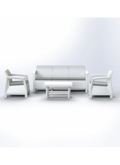 3MPlast 3MPlast Havana Sofa 5-Seater Set, Rattan Modern Outdoor Furniture, with Comfortable cushions and Double Shelf Coffee table  - Image 2