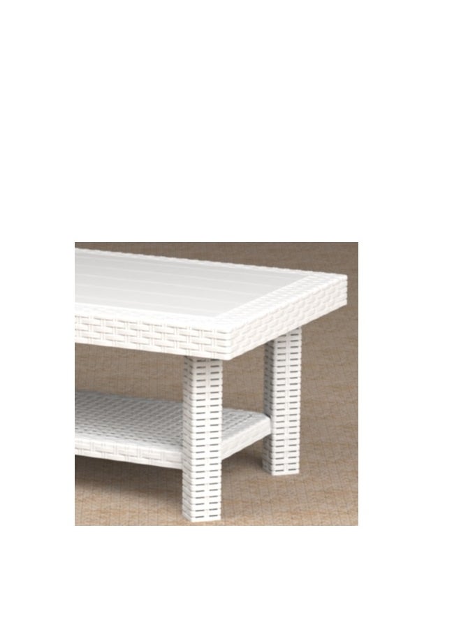 3MPlast - 3MPlast Havana Sofa 5-Seater Set, Rattan Modern Outdoor Furniture, with Comfortable cushions and Double Shelf Coffee table - Image 1