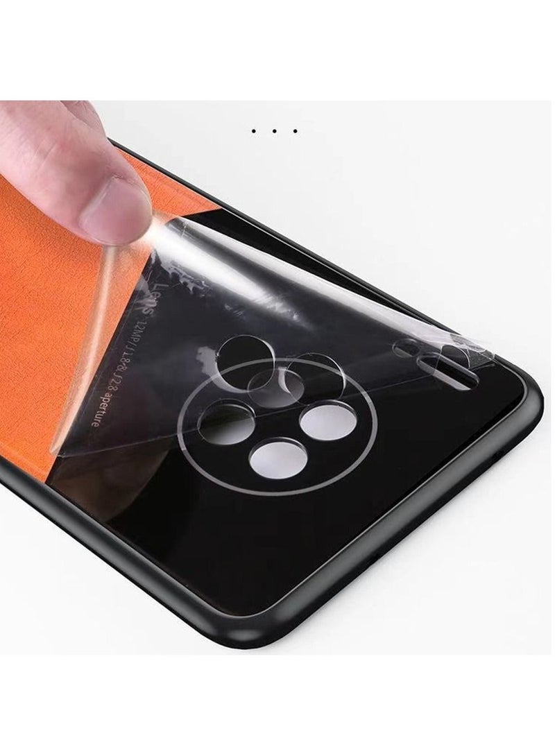 Case Leather Texture Car Magnetic Phone Cover For Samsung Galaxy A12/M12 _Green - Image 4