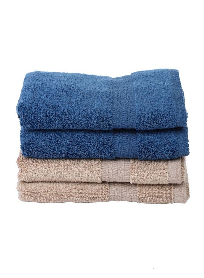 BIANCA Ultra Soft Zero Twist 100% Cotton Towel-4pc Hand Towel (Paradiso) | Super Absorbent, Fluffy | AeroCore Organic Technology - for Men, Women, Gym, Kitchen Solid-Navy/Wheat - Image 2