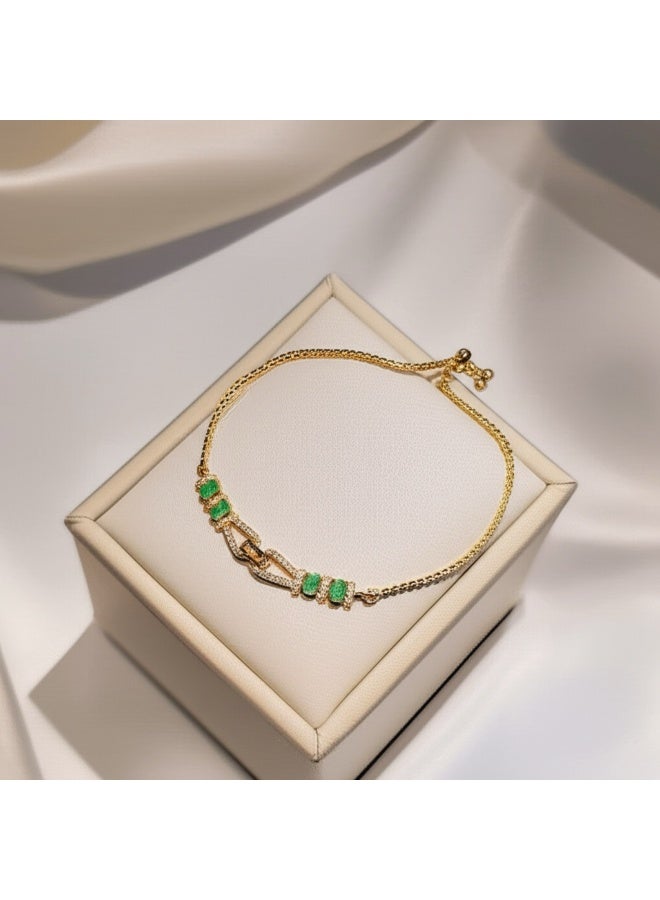 Pretty Precious Adjustable American Diamond Chain Bracelet for Women and Girls | Elegant Gold and Rhodium Plated Jewellery - Image 3
