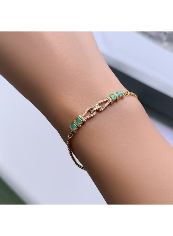 Pretty Precious Adjustable American Diamond Chain Bracelet for Women and Girls | Elegant Gold and Rhodium Plated Jewellery - Image 1