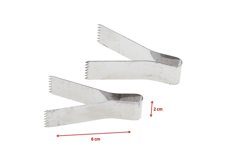 Tredoni 2pcs | 2.4" Pastry Tongs - Maamul Cookie Maker & Service - Dough Scraper Press, Stainless Steel - Image 3