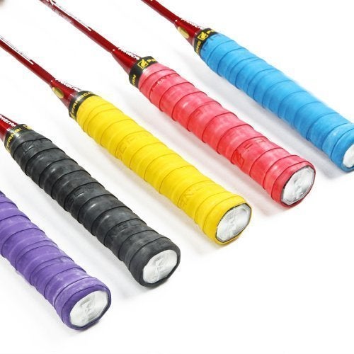 Onwon Absorb Moisture & Anti-slip Overgrip Tennis Racquet Racket Grip Overgrip PU soft Tape for tennis and badminton racket bike bar 5 Pcs (Black, Blue, Purple, Yellow, Red) - Image 2