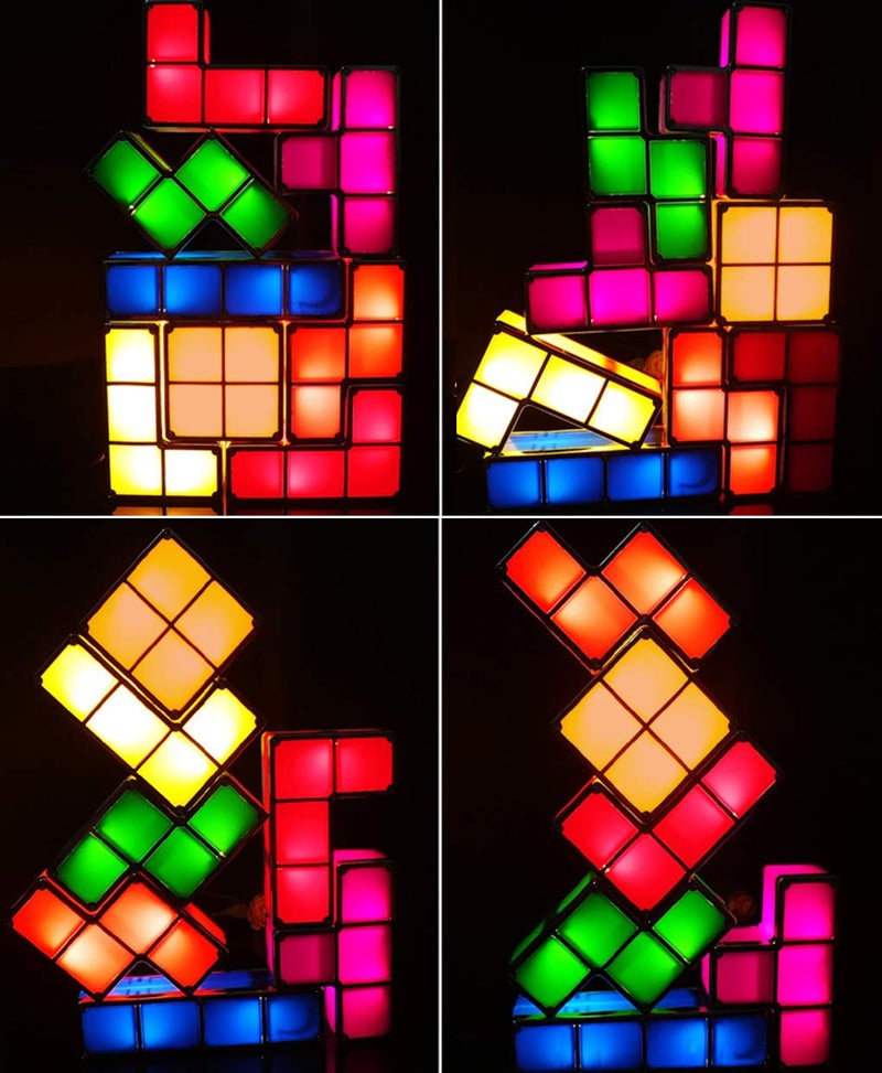 Bitopbi 7 PCS Stackable Night Light 3D Puzzles Toy 7 Colors Magic Blocks Induction Interlocking LED Novelty Desk Lamp Lighting DIY for Teens and Adults Home Deco Great Gift for Birthday - Image 3