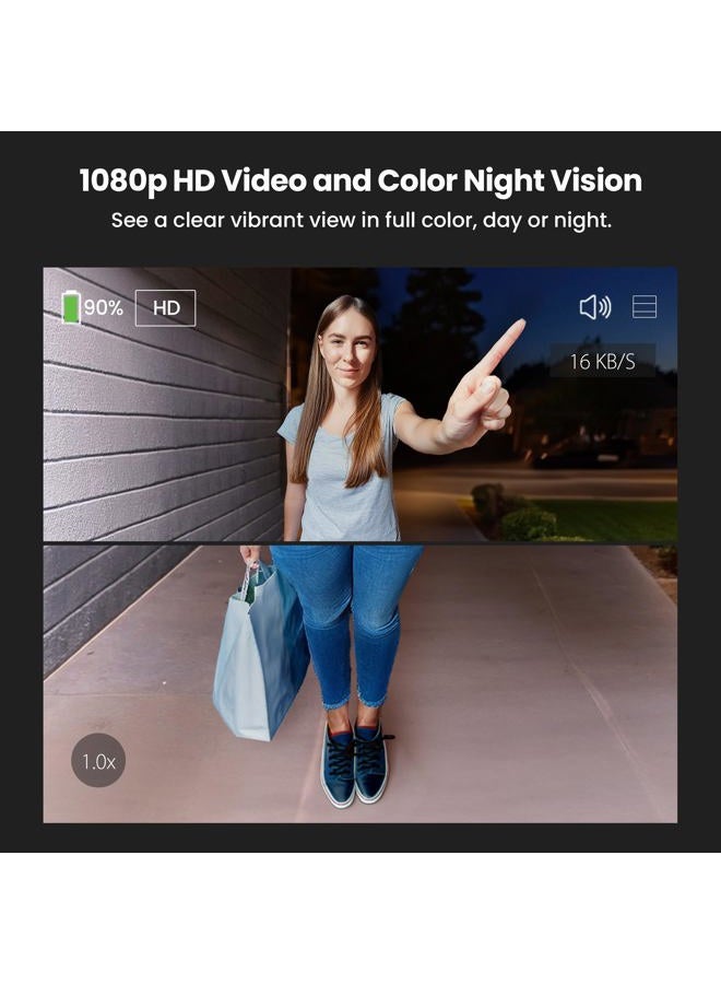 Feit Electric Smart Wireless Doorbell w/Dual-Lens 1080p HD Camera, 24/7 Local Recording, Night Vision, Voice Assistant, AI Detection for People & Packages, Includes Wireless Chime, CAM2/DOOR/WIFI/BAT - Image 5