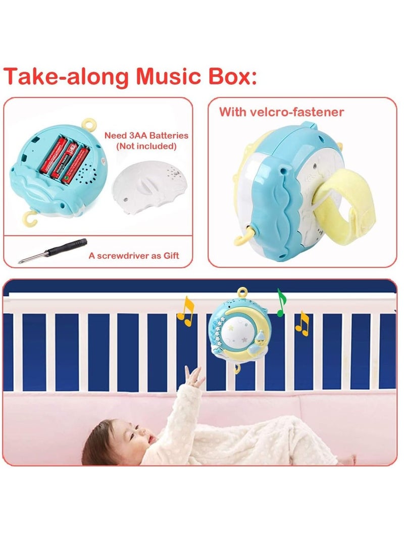 Y&D Baby Musical Mobile Crib with Timing Function Projector Lights and Rattle,Remote Control Music Box for Newborn Boy Girl Toddles Sleep - Image 4