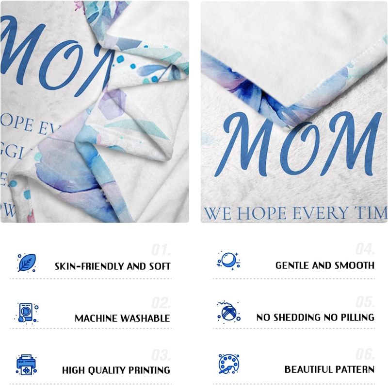 Floral Throw Blanket: 50x60 In White - Skin-Friendly Versatile Gift Blanket for Mom, Couch, Bed, Travel & Camping - Image 3
