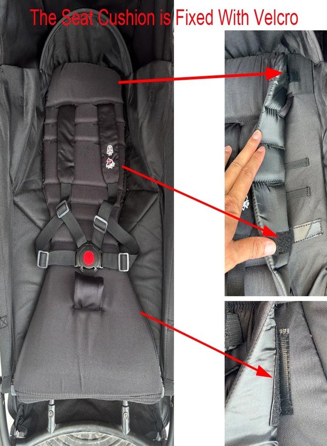 Feliliber Baby Stroller Seat Cushion and Canopy Compatible with Babyzen YOYO 2 and YOYO+, Pushchair Accessories Replacement Kit, Waterproof Double-Layer Fabric (Black) - Image 5