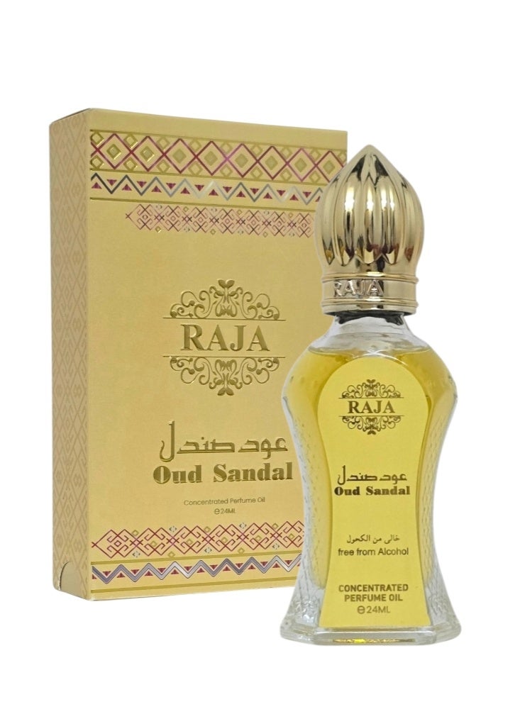 راجا زيت عطري مركز برائحة العود وخشب الصندل 24 مل - Image 1