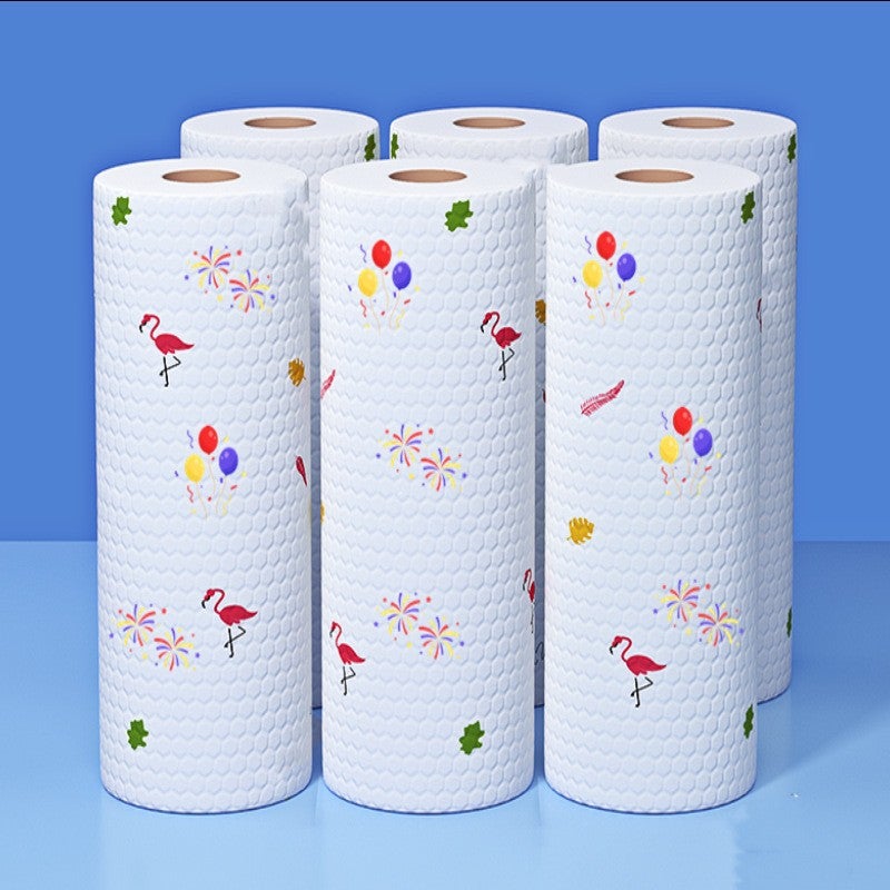 Generic Lazy Rag Kitchen Absorbent Non Woven Wash Bowl Cleaning Daily Supplies Sextrose Rag Disposable Non Woven Fabric Factory "Printing" 25x25x50 pieces 