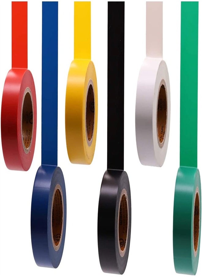 Generic Electrical Tapes, 6 Rolls Insulating Tape Self-Adhesive Electrical Tape  Waterproof Tape for Indoor Outdoor, Wrapping Wiring Harness, Auto Electrical Protection, Multicolor  - Image 1