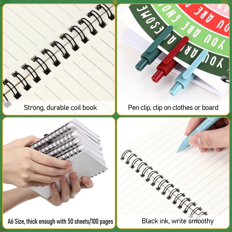 Thenshop 40 Pcs Team Employee Appreciation Gifts Bulk: 20 Mental Health Wellness Journals & 20 Self Care Pens for Women Coworker Office Staff Social Worker Healthcare Docotor Nurse (Christmas Color) - Image 3