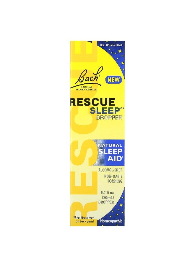 Bach باخ، العلاجات الزهرية الأصلية، قطارة نوم الإنقاذ، مساعد نوم طبيعي، 0.7 أونصة سائلة (20 مل) - Image 1