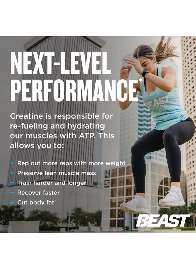 Beast Sports Nutrition - Creature 180 Vegetable Capsules 5 Forms Of Creatine + Creatine Optimizers Improve Strength Muscle Tone Endurance Recovery & Energy Production 60 Servings - Image 1