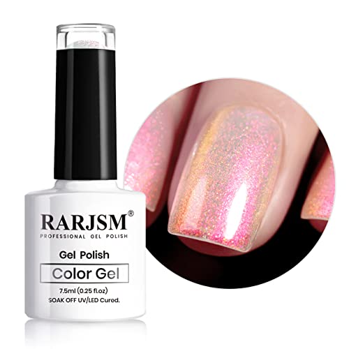 RARJSM Pearl Gel Nail Polish Mermaid Nailpolish Shell Glimmer Shiny Shimmers Gel Polish Purple Sparkle Shiny Clear Pastel NailGel U V L E D Curing Required 1Pcs 75ML - Image 2