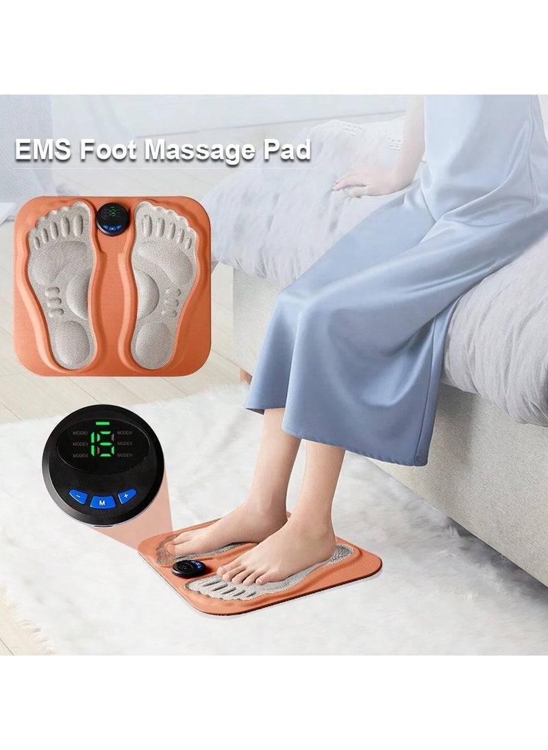 Ru syanl - EMS 3D Foot Massager with Microcurrent Pulses Rechargeable Cordless Foot Massage Mat for Relieve Fatigue - Image 1