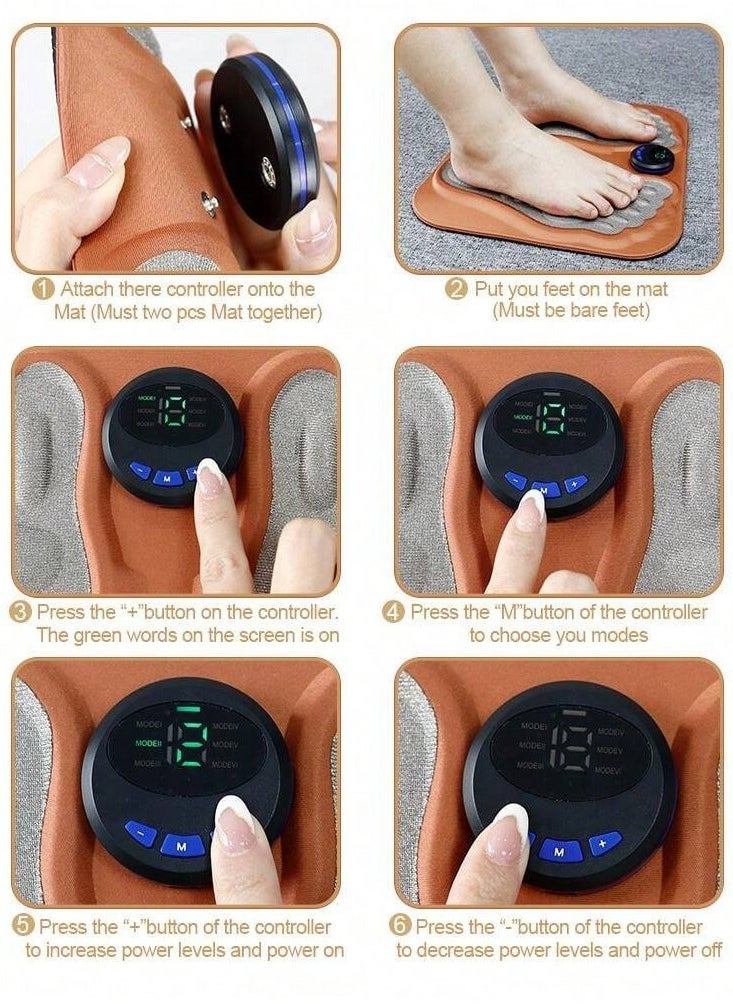 Ru syanl - EMS 3D Foot Massager with Microcurrent Pulses Rechargeable Cordless Foot Massage Mat for Relieve Fatigue - Image 1