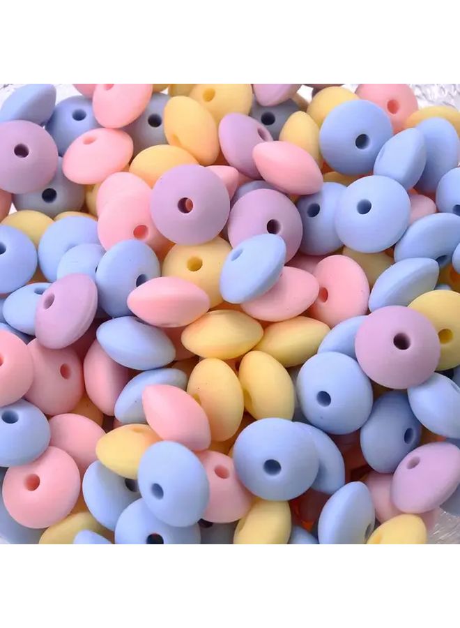 50 قطعة من خرز السيليكون غير السام مقاس 12 ملم بألوان هادئة نابضة بالحياة للأعمال الحرفية DIY - Image 3