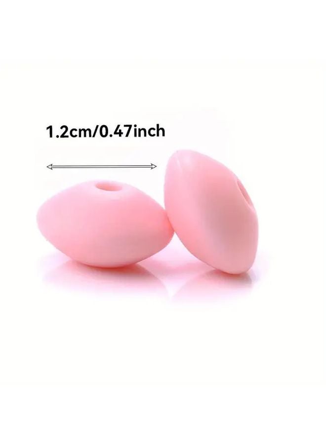 50 قطعة من خرز السيليكون غير السام مقاس 12 ملم بألوان هادئة نابضة بالحياة للأعمال الحرفية DIY - Image 5