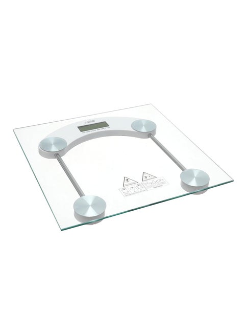 Square Glass Personal Scale, 180 kg - Transparent