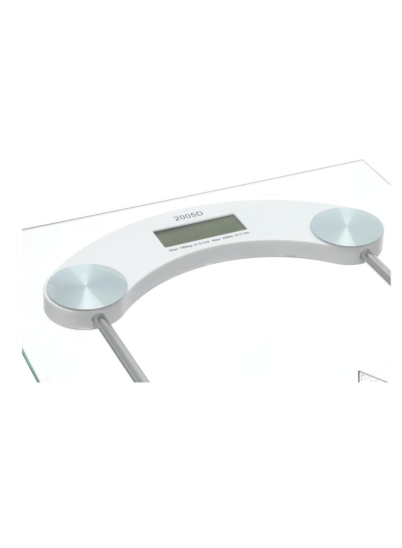 Square Glass Personal Scale, 180 kg - Transparent