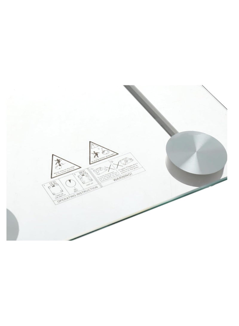 Square Glass Personal Scale, 180 kg - Transparent