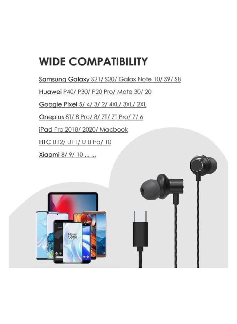 SYOSI - USB C Headphones, Wired Earbuds, Voice Changer in Ear Usbc Earbuds with Mic/Volume Control, Magnetic Gaming Earphones Compatible with SoundFlow Google Pixel Oneplus Samsung Sony MacBook Huawei - Image 1