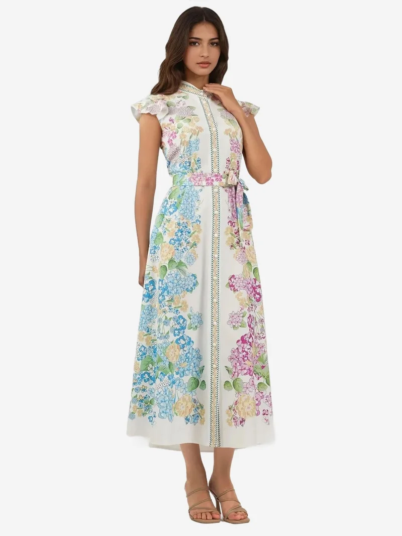 زوبعة فستان ماكسي بطبعة زهور