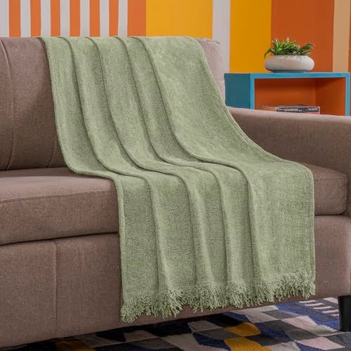 Sleepyhead Premium Soft Chenille Throw Blanket for Sofa, Couch, Chair & Bed (72"x48") Apple Green | Cozy Decorative Throw | Plush, Lightweight & Stylish Home Accent - Image 1