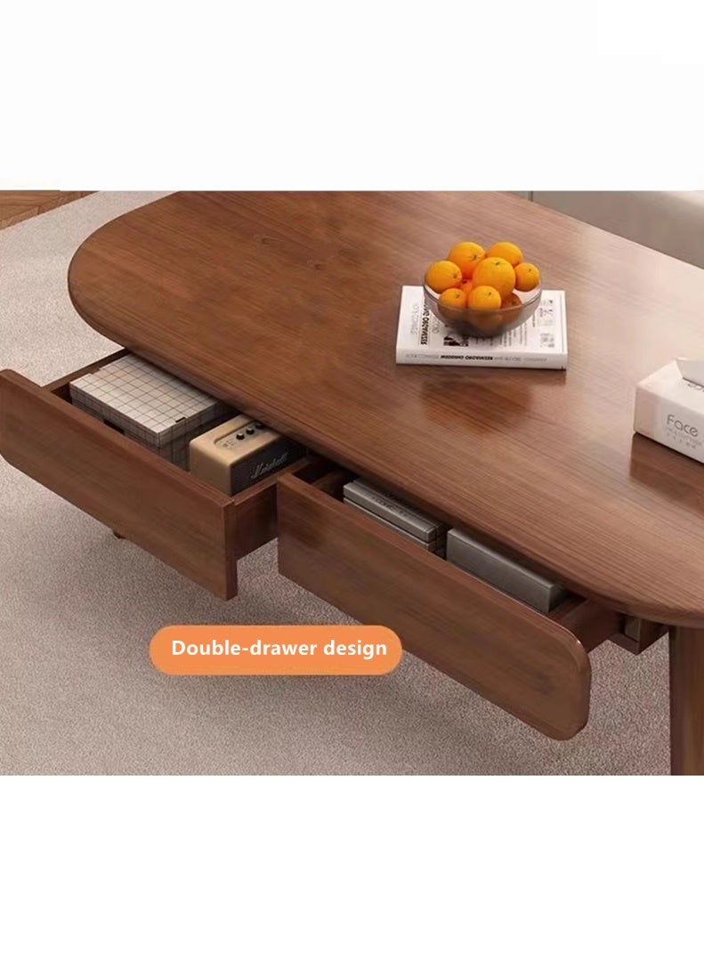 Kutis 1-Piece Living Room Center Table Coffee Table with 2 Drawers for Living Room Home Office Reception Room Wood Ecological Board 120x60x45 cm - Image 3