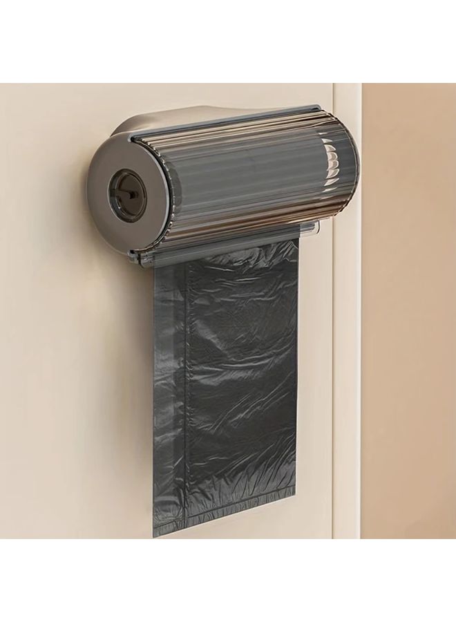 Wall Mounted Trash Bag Dispenser Storage Box Black Holds 100 200 Bags Kitchen Bathroom Space Saving - Image 2
