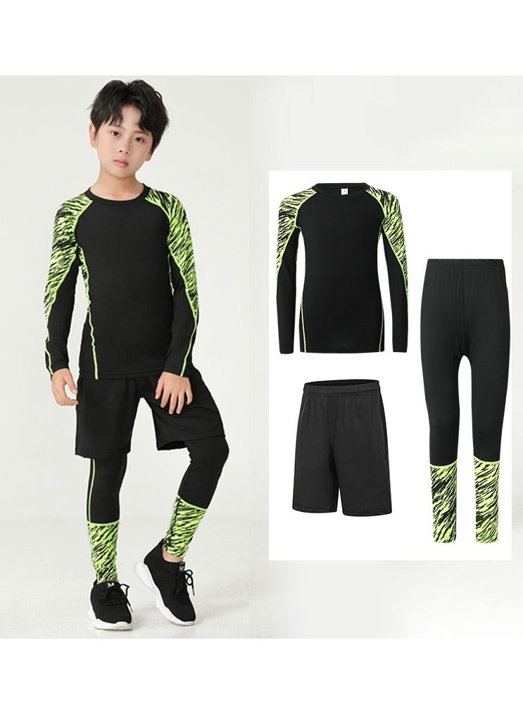 KUYING Children's High Elasticity Clothing Sports Fitness Set Quick Drying Training Suit