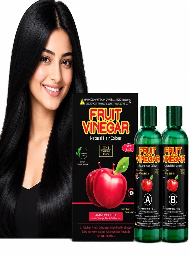 DOKDO Fruit Vinegar Gel Hair Color, Organic & Natural Hair Color For Men & Women Dye for Black Hair (Black, 200ml (100ml X 2)) - Image 1