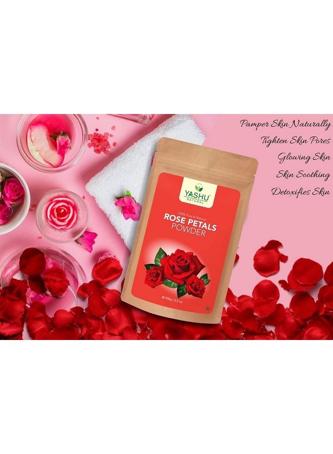 YASHU بتلات الورد الطبيعية النقية ومسحوق الكركم كاستوري هالدي لتفتيح البشرة وإزالة التصبغات (200 جرام) - Image 5
