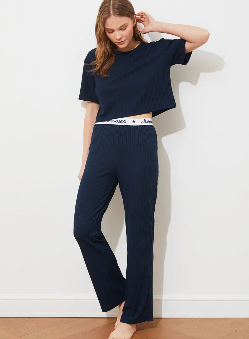 trendyol Printed Knitted Pajama Set