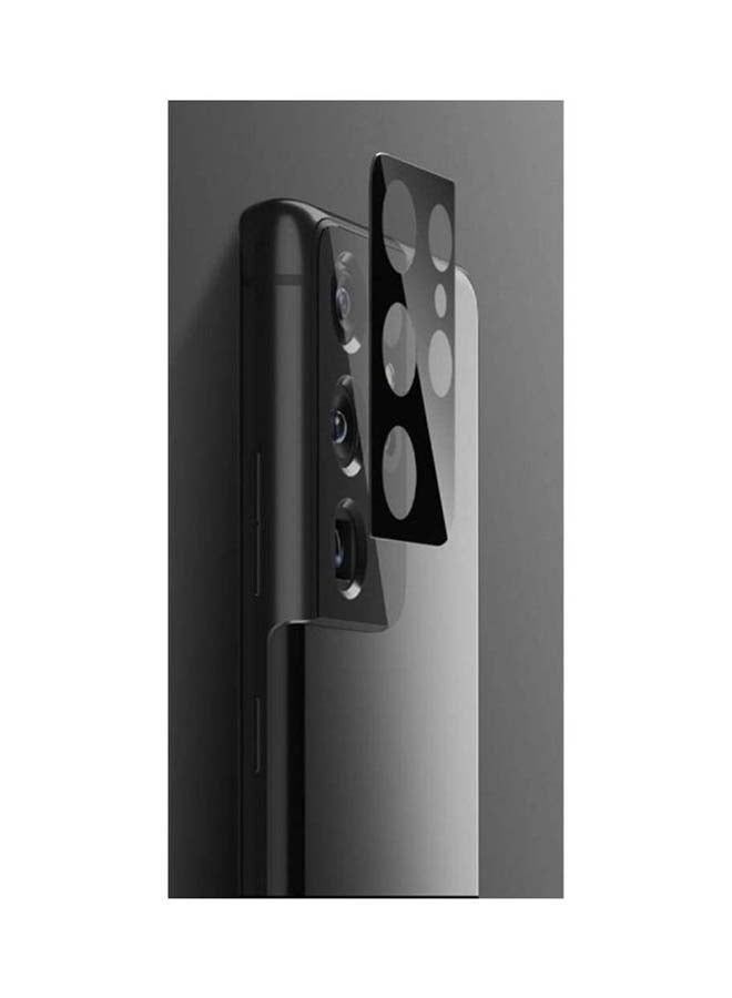 واقي عدسة كاميرا سامسونج جالاكسي S21 ألترا من قطعتين أسود - Image 4