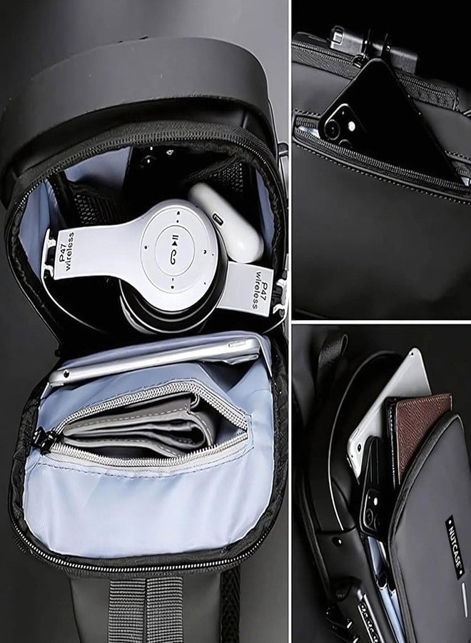 Nutcase Personalized Crossbody Bag for Men | Sling Bag Side Backpack with USB Charging & Anti-Theft Lock - Image 3