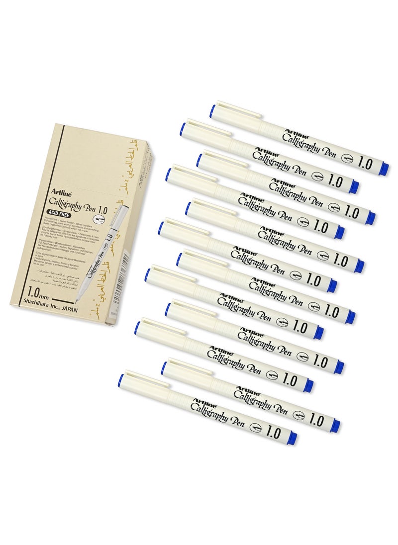 Artline Artline 12 Pieces EK-241N/AB Arabic Caligraphy Pen Acid Free, Line 1.0mm, Colour:Blue - ARFPAR241BL  - Image 1