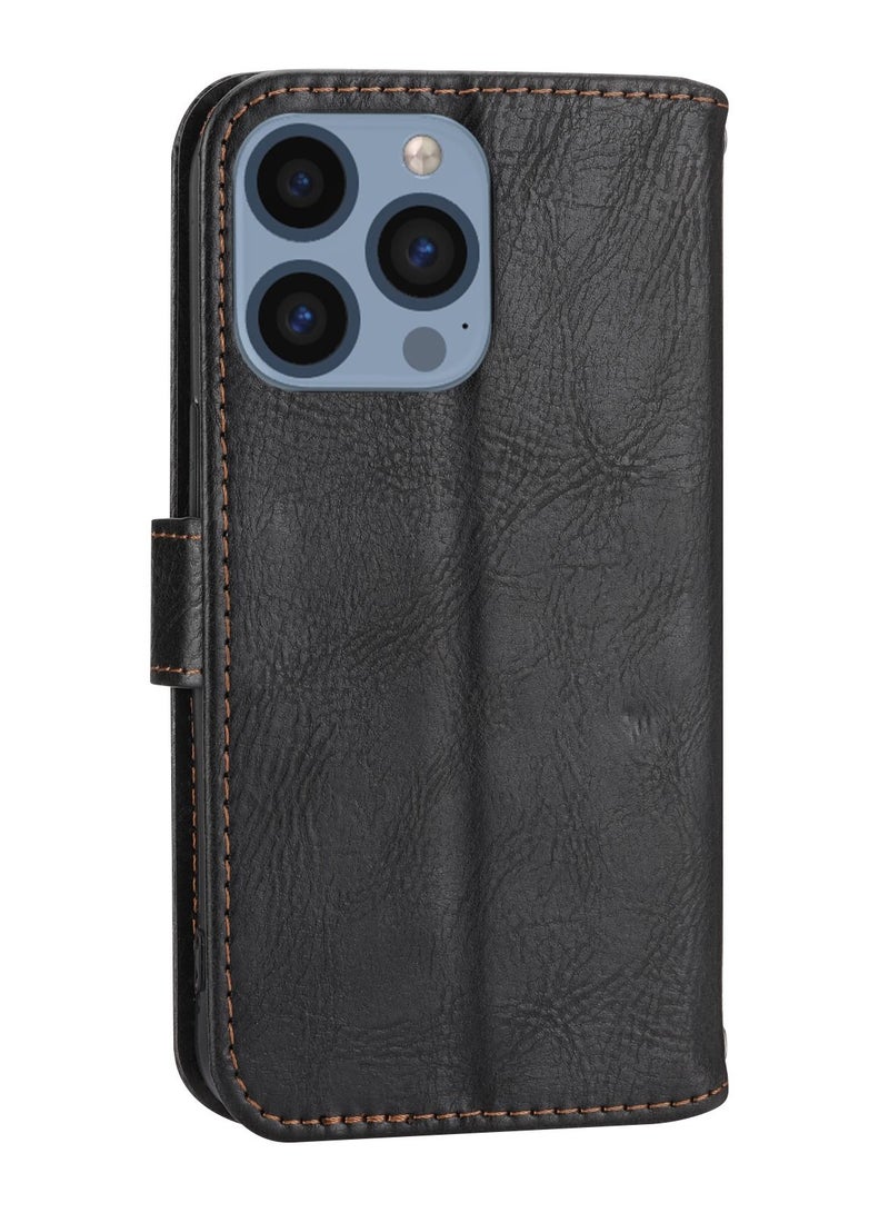 Suteni Flip Cover Leather Card Slots Phone Case for iPhone  - Image 2