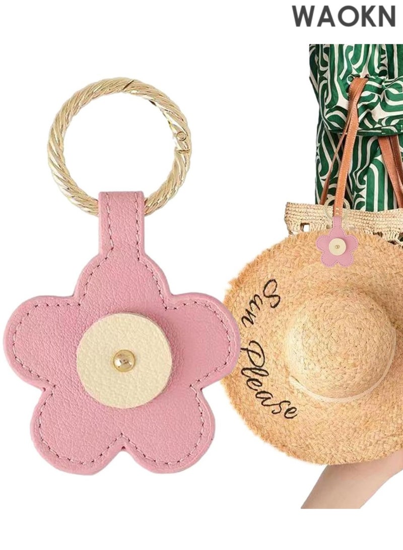 WAOKN Magnetic Flower Hat Clips for Women - Cute Multifunctional Travel Hat Holder with Secure Pocket Clip - Rustproof Metal Sunglasses & Cap Keeper for Backpacks, Beach Bags, Purses - Must Have Vacation Accessories (pink）. - Image 1